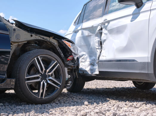 Two cars in accident.